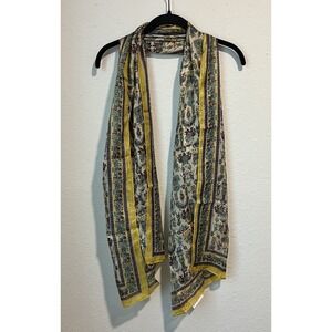 NWT Craft House India 100% Silk Scarf Elephant Motif Boho Chic Rectangle 19x68